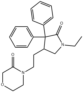 1-エチル-4-[2-(3-オキソモルホリノ)エチル]-3,3-ジフェニル-2-ピロリジノン 化学構造式