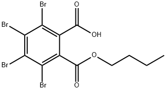 3,4,5,6-テトラブロモ-1,2-ベンゼンジカルボン酸水素1-ブチル 化学構造式