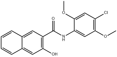 N-(4-クロロ-2,5-ジメトキシフェニル)-3-ヒドロキシ-2-ナフトアミド 化学構造式