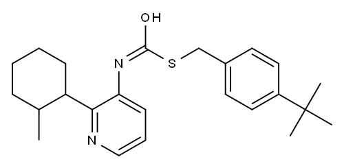 S-((4-(1,1-Dimethylethyl)phenyl)methyl)O- (2-methylcyclohexyl)-3-pyridinylcarbonimidothioate Structure