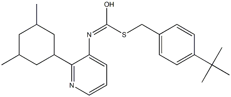 O-(3,5-Dimethylcyclohexyl) S-((4-(1,1-dimethylethyl)phenyl)methyl)-3-pyridinylcarbonimidodithioate Structure