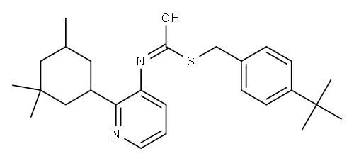 S-((4-(1,1-Dimethylethyl)phenyl)methyl) O-(3,3,5-trimethylcyclohexyl) 3-pyridinylcarbonimidothioate Structure