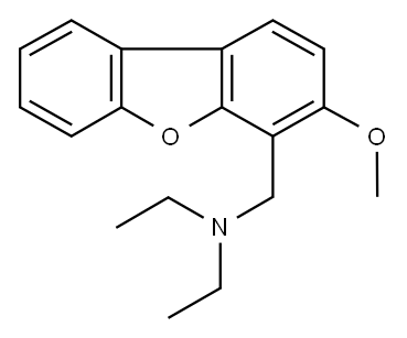 4-(ジエチルアミノ)メチル-3-メトキシジベンゾフラン 化学構造式