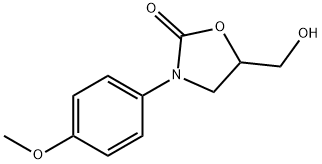 5-ヒドロキシメチル-3-(p-メトキシフェニル)オキサゾリジン-2-オン 化学構造式