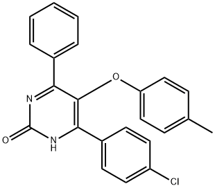 5-(4-Methylphenoxy)-4-phenyl-6-(4-chlorophenyl)-2(1H)-pyrimidinone Struktur