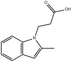 3-(2-methyl-1H-indol-1-yl)propanoic acid 结构式