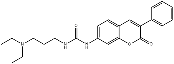 N-[3-(Diethylamino)propyl]-N'-[3-phenyl-2-oxo-2H-1-benzopyran-7-yl]urea Structure