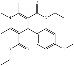 1,4-ジヒドロ-1,2,6-トリメチル-4-(4-メトキシフェニル)ピリジン-3,5-ジカルボン酸ジエチル 化学構造式