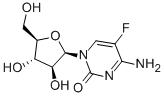 4-アミノ-5-フルオロ-1-β-D-アラビノフラノシルピリミジン-2(1H)-オン 化学構造式