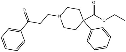 乙基 1-(3-氧亚基-3-苯基丙基)-4-苯基哌啶-4-甲酸基酯 结构式