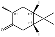 rel-(1α*,6α*)-4β*,7,7-トリメチルビシクロ[4.1.0]ヘプタン-3-オン 化学構造式