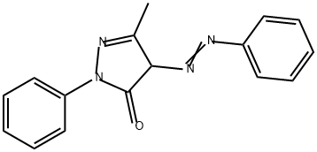 2,4-ジヒドロ-5-メチル-4-(フェニルアゾ)-2-フェニル-3H-ピラゾール-3-オン 化学構造式