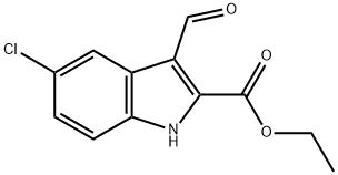 5-クロロ-3-ホルミル-1H-インドール-2-カルボン酸エチル 化学構造式