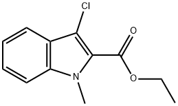 3-クロロ-1-メチル-1H-インドール-2-カルボン酸エチル 化学構造式