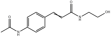 N-(2-ヒドロキシエチル)-3-[4-(アセチルアミノ)フェニル]プロペンアミド 化学構造式