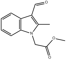 (3-ホルミル-2-メチル-1H-インドール-1-イル)酢酸メチル 化学構造式