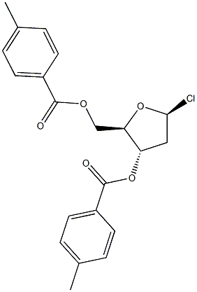 1-Α-氯-3,5-二-O-对甲苯甲酰基-2-脱氧-D-呋喃核糖, 4330-21-6, 结构式