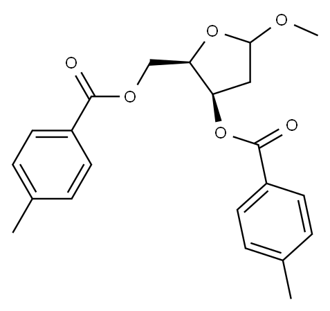 1-甲氧基-2-脱氧-3,5-二甲苯甲酰氧基-D-呋喃糖苷 结构式