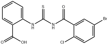 2-[[[(5-BROMO-2-CHLOROBENZOYL)AMINO]THIOXOMETHYL]AMINO]-BENZOIC ACID Structure