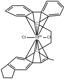 [1-(9-FLUORENYL)-2-(5,6-CYCLOPENTA-2-METHYL-1-INDENYL)ETHANE]HAFNIUM DICHLORIDE Structure