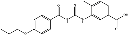 4-METHYL-3-[[[(4-PROPOXYBENZOYL)AMINO]THIOXOMETHYL]AMINO]-BENZOIC ACID Structure