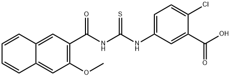 2-CHLORO-5-[[[[(3-METHOXY-2-NAPHTHALENYL)CARBONYL]AMINO]THIOXOMETHYL]AMINO]-BENZOIC ACID Structure