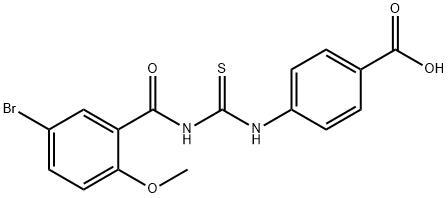 4-[[[(5-BROMO-2-METHOXYBENZOYL)AMINO]THIOXOMETHYL]AMINO]-BENZOIC ACID Structure