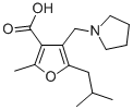 5-ISOBUTYL-2-METHYL-4-PYRROLIDIN-1-YLMETHYL-FURAN-3-CARBOXYLIC ACID Structure