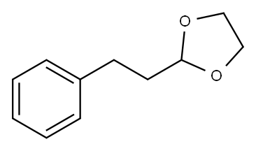 2-(2-フェニルエチル)-1,3-ジオキソラン 化学構造式