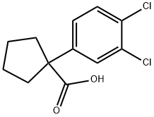 1-(3,4-ジクロロフェニル)シクロペンタンカルボン酸 化学構造式