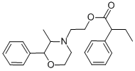 α-エチルベンゼン酢酸2-(3-メチル-2-フェニル-4-モルホリニル)エチル 化学構造式