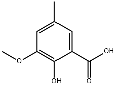 2-hydroxy-3-methoxy-5-methylbenzoic acid Struktur