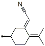 Acetonitrile, [(5R)-5-methyl-2-(1-methylethylidene)cyclohexylidene]-, (2Z)- (9CI) Structure
