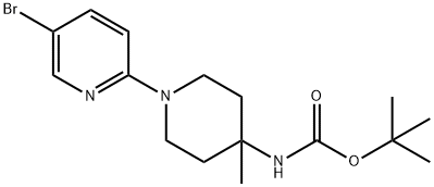 1-(5-bromo-pyridin-2-yl)-4-tert-butoxycarbonylamino-
4-methylpiperidine Structure