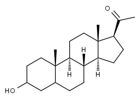 1-[(8R,9S,10S,13R,14S,17S)-3-hydroxy-10,13-dimethyl-2,3,4,5,6,7,8,9,11,12,14,15,16,17-tetradecahydro-1H-cyclopenta[a]phenanthren-17-yl]ethanone 结构式