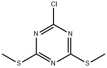 6-クロロ-2,4-ビス(メチルチオ)-1,3,5-トリアジン 化学構造式