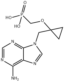 P-[[[1-[(6-氨基-9H-嘌呤-9-基)甲基]环丙基]氧基]甲基]-磷酸 结构式