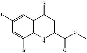 METHYL 8-BROMO-6-FLUORO-4-OXO-1,4-DIHYDROQUINOLINE-2-CARBOXYLATE 结构式