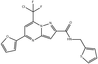 7-(氯二氟甲基)-5-(2-呋喃基)-N-(2-噻吩基甲基)吡唑并[1,5-A]嘧啶-2-甲酰胺, 442666-98-0, 结构式