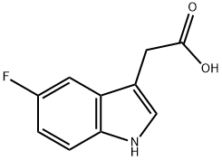 5-フルオロ-1H-インドール-3-酢酸 化学構造式
