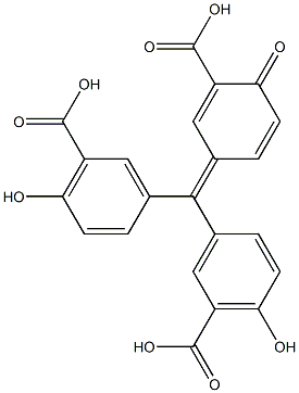 5-[(3-カルボキシ-4-ヒドロキシフェニル)(3-カルボキシ-4-オキソ-2,5-シクロヘキサジエン-1-イリデン)メチル]-2-ヒドロキシ安息香酸 化学構造式