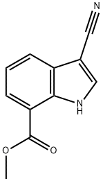 3-氰基-1H-吲哚-7-甲酸甲酯, 443144-24-9, 结构式