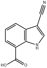 3-氰基-1氢-吲哚- 7-羧酸, 443144-25-0, 结构式
