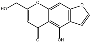 4-羟基-7-(羟基甲基)-5H-呋喃并[3,2-G][1]苯并吡喃-5-酮 结构式