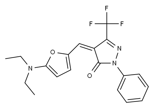 3H-Pyrazol-3-one,  4-[[5-(diethylamino)-2-furanyl]methylene]-2,4-dihydro-2-phenyl-5-(trifluoromethyl)- Structure