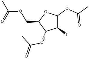 2-氟代-2-脱氧-1,3,5-三-O-乙酰基-Α-D-呋喃阿拉伯糖 结构式