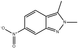2,3-ジメチル-6-ニトロ-2H-インダゾール 化学構造式