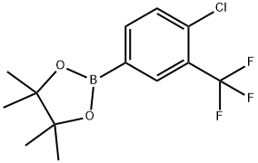 4-クロロ-3-トリフルオロメチルフェニルボロン酸, ピナコールエステル 化学構造式