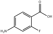 4-氨基-2-氟苯甲酸, 446-31-1, 结构式