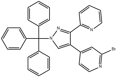 2-溴-4-(3-(吡啶-2-基)-1-三苯甲游基-1H-吡唑-4-基)吡啶, 446880-83-7, 结构式